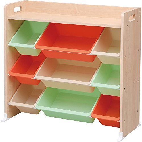 色：キャロット 【斜めで取りやすい! ベビー用品収納にも】アイリスオーヤマ おもちゃ箱 天板付き キ