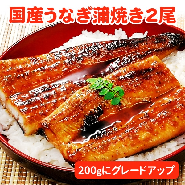 国産 うなぎ蒲焼き 約170g2尾 九州産　今だけ200gにグレードアップ