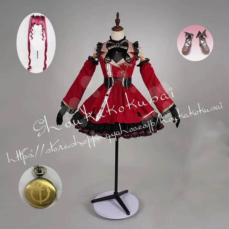 ホロライブ 宝鐘マリン ゴスロリ着 コスプレ衣装 イベント コスチューム 変装活動 仮装 学園祭 撮影 祭り クリスマス ハロウィン