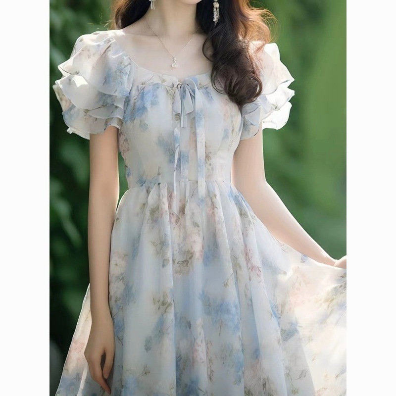 【1つ買うと10つ無料】フラワードレスドレス夏の女性2025プリンセス古代スカート