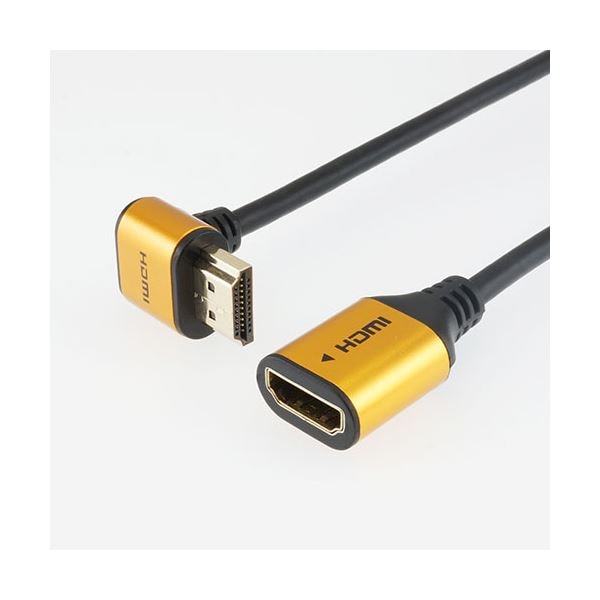 (5個セット)ホーリック HDMI延長ケーブル L型270度 15cm ゴールド HLFM015-584GDX5