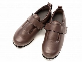 徳武産業 あゆみシューズ 介護靴 外出用 ダブルマジックIII 合皮 外出用 3E 茶 両足5Lサイズ 1316