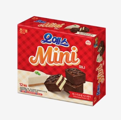 【12箱セット】オーイエスミニ 192g 12箱 マスカルポーネチーズケーキ味 韓国 食品 お菓子 菓子 スナック チョコ ケーキ