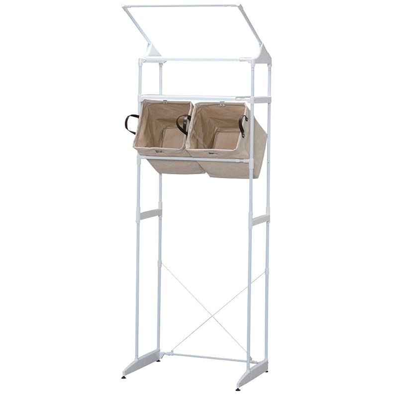 【即納】アイリスオーヤマ ランドリーラック ハンガーバー付 幅66.5~95cm×奥行54.5×高さ192 HLR-192B