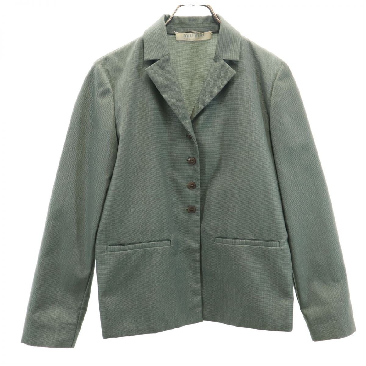 イタリア製 長袖 ジャケット 42 カーキ レディース