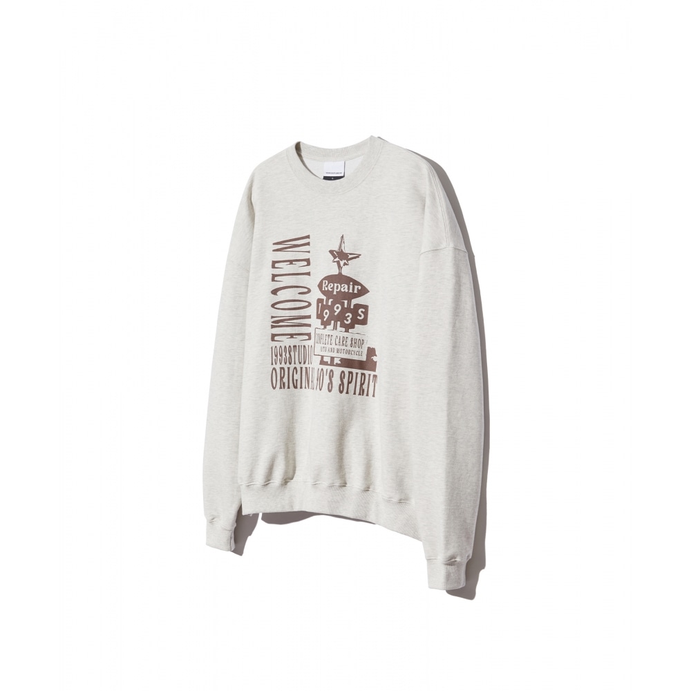 1993 スタジオウェルカムリペアスウェットシャツ_オートベージュ