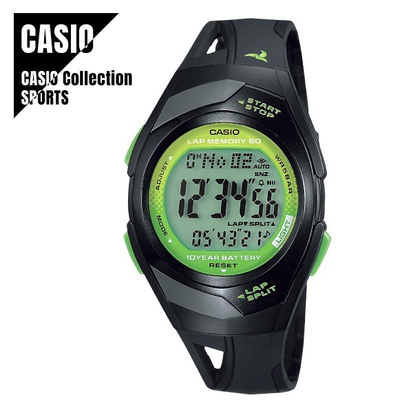 【即納】 国内正規品 CASIO カシオ PHYS フィズ STR-300J-1AJH ランニングウォッチ グリーン／ブラック メンズ レディース 腕時計