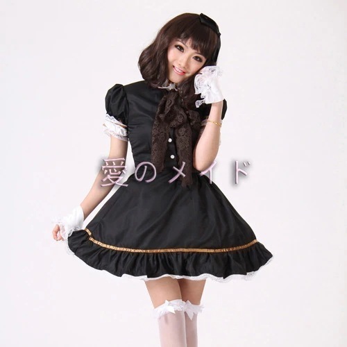 超萌lolita人形白黒お姫様装ロリ姫アニメコスプレ女装メイド服