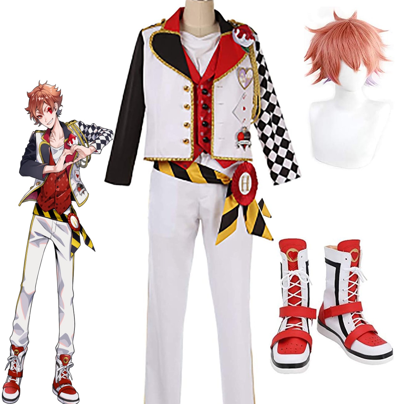 ツイステ エース・トラッポラ ウィッグ 全身コスプレ衣装 ツイステッドワンダーランド エーストラッポラ コスプレ ウィッグ