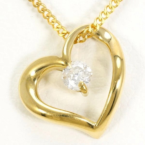 K18 18金 YG イエローゴールド ネックレス ダイヤ 0.10 ジュエリー 中古