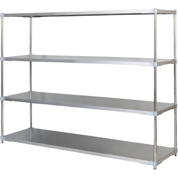 アイ・エル・シー GSS4-60180 燕三条製 PROFACE SUS304ステンレスソリッドシェルフ4段 600×1800×1500 SUS304ステンレスポール メーカー直送