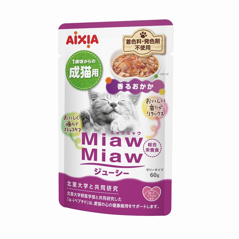 （まとめ買い）MiawMiawジューシー 香るおかか60g 猫用フード [x40]