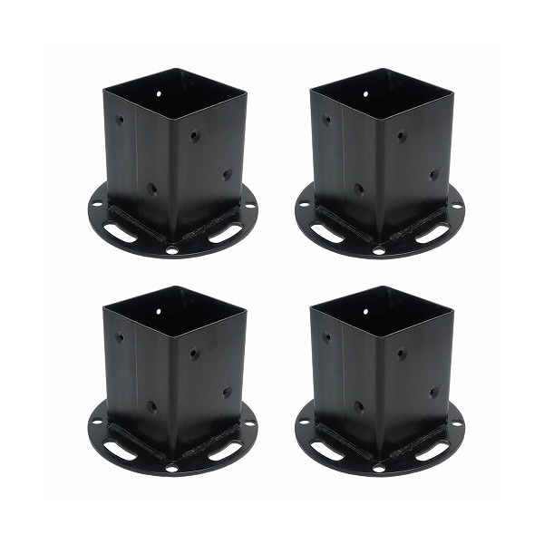 住まいスタイル 平地用支柱固定金具(4個) ブラック S-HBN72-4P メーカー直送