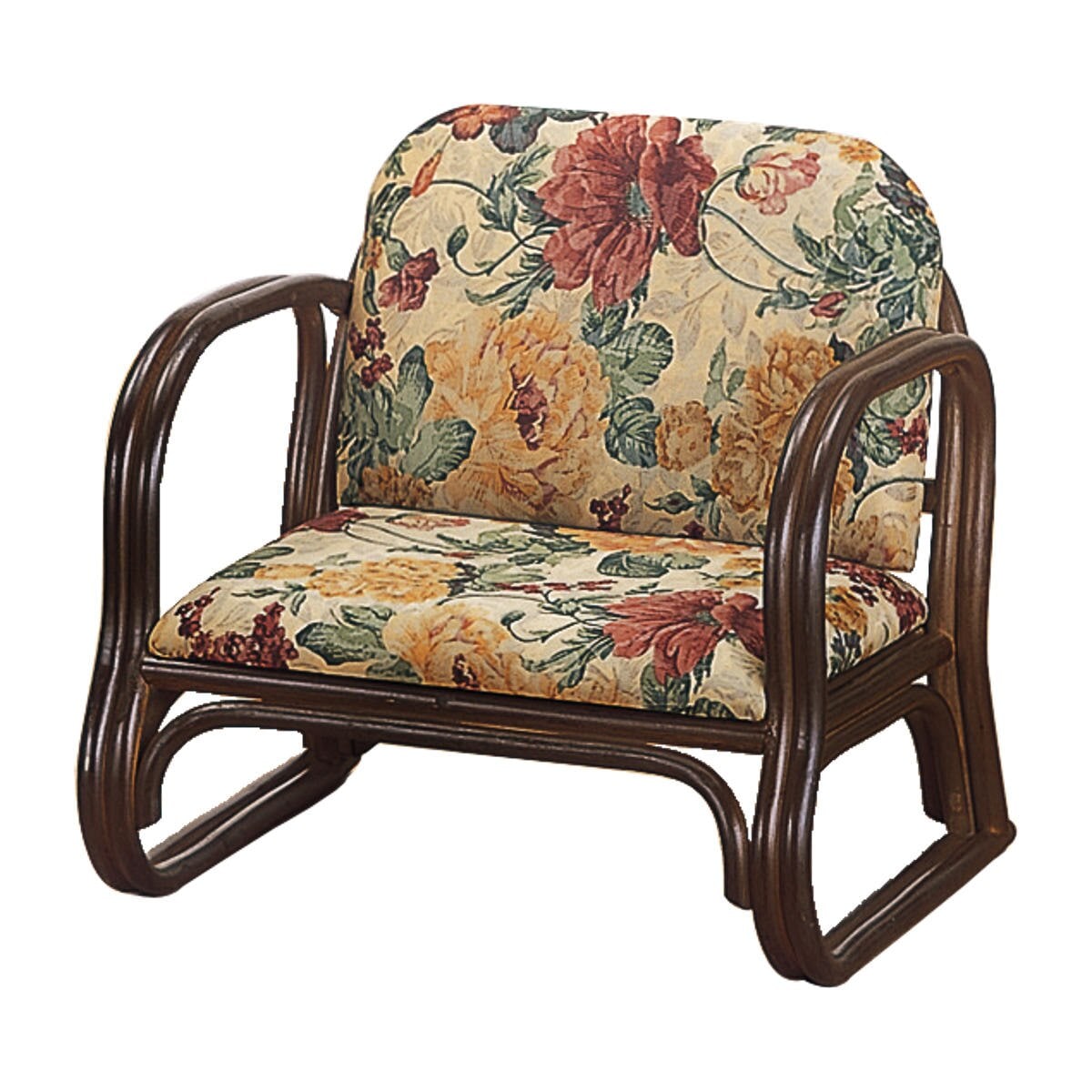 籐 座椅子 アームチェア ロータイプ 座面高23cm 正座椅子 ラタンチェア ラタン製 椅子 籐製座椅子 チェア パーソナルチェア 和モダン 和 アジアン 肘掛け付き