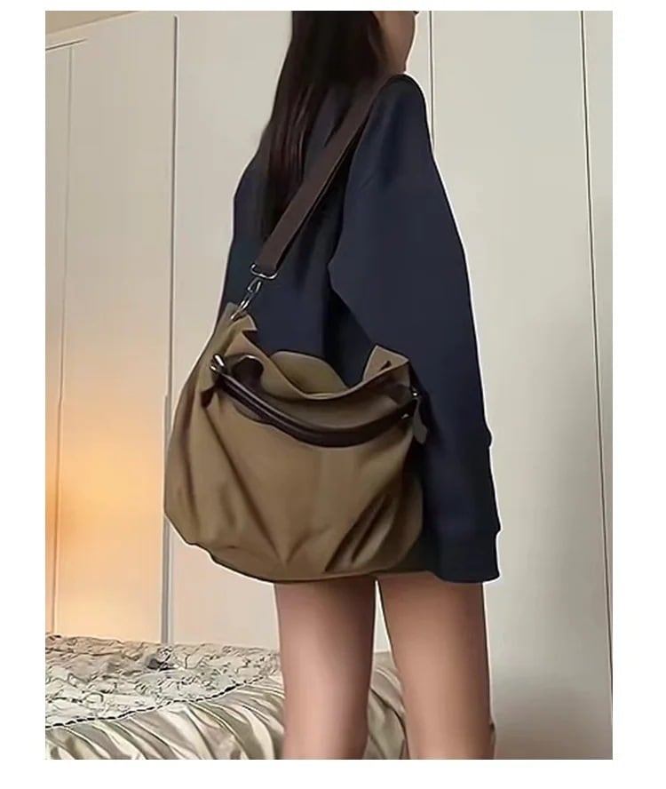 URキャンバストートバッグ女性2025新型A 4通勤通勤大容量キャンバスショルダーバッグ通勤大ショルダーバッグ