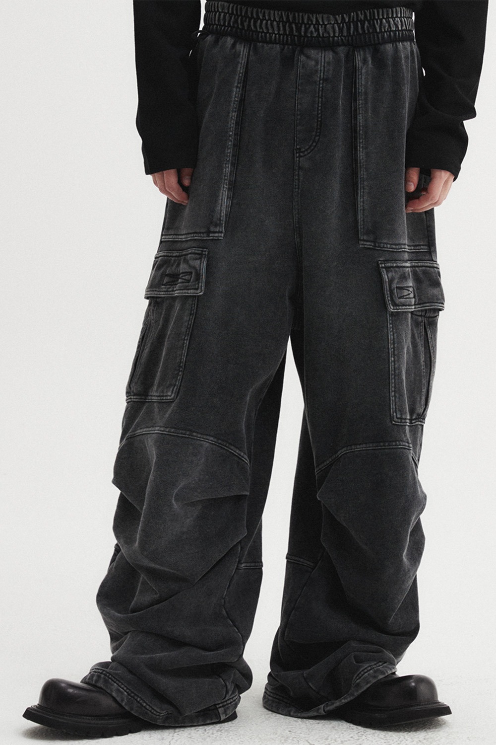 【DNSR】 SNOW DYING CARGO SWEAT PANTS
