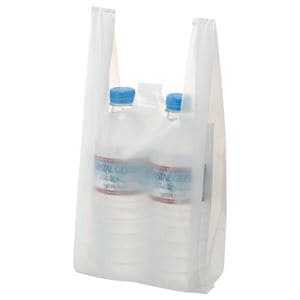 （まとめ） TANOSEE 乳白レジ袋 8号 ヨコ155×タテ330×マチ幅95mm 1パック（100枚） (×50セット)