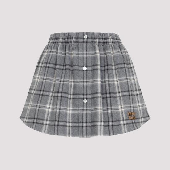 MIU MIU Women Mid Skirts MG2603SOOO 1807 F0480 ARDESIA