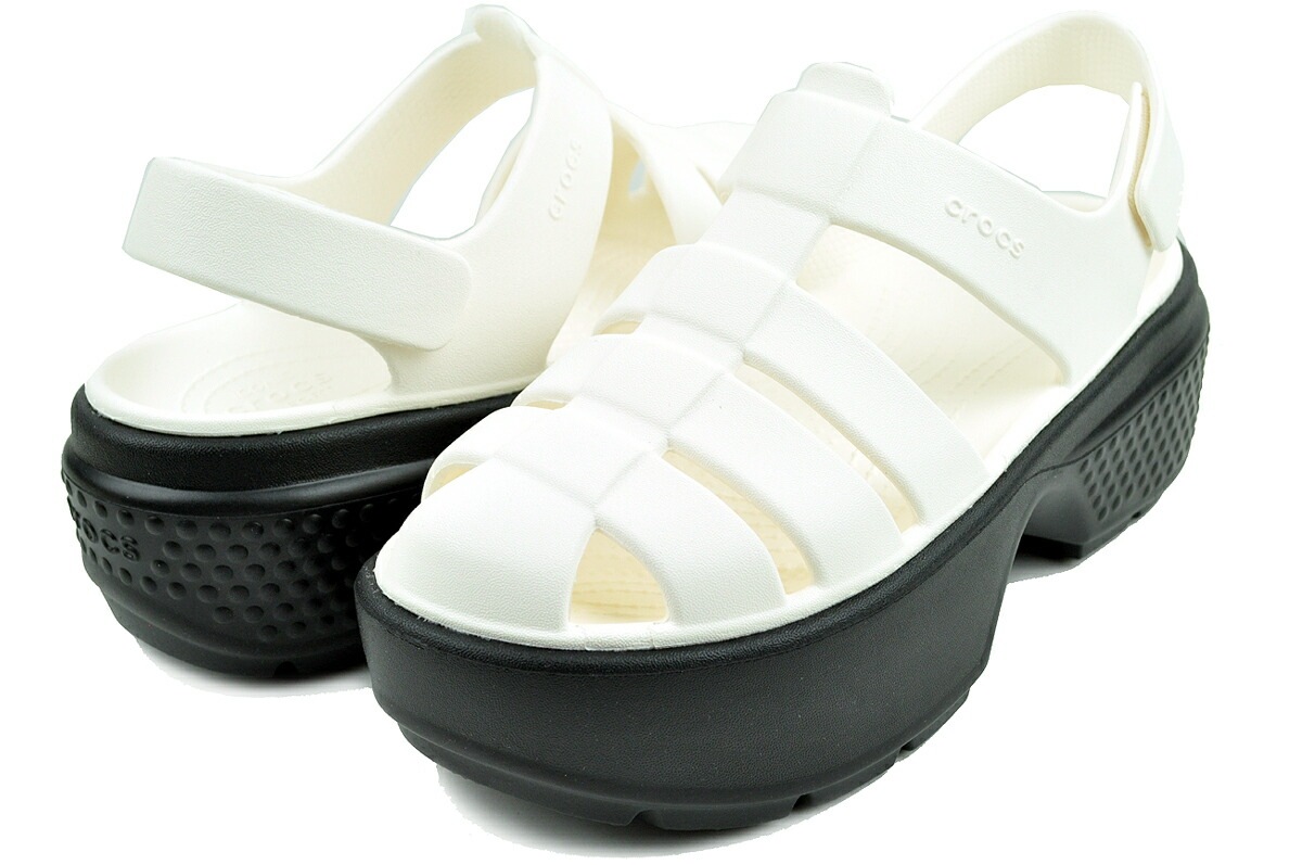 ストンプ フィッシャーマン サンダル レディース チョーク ホワイト ブラック 厚底 バックストラップ 209938-0wv