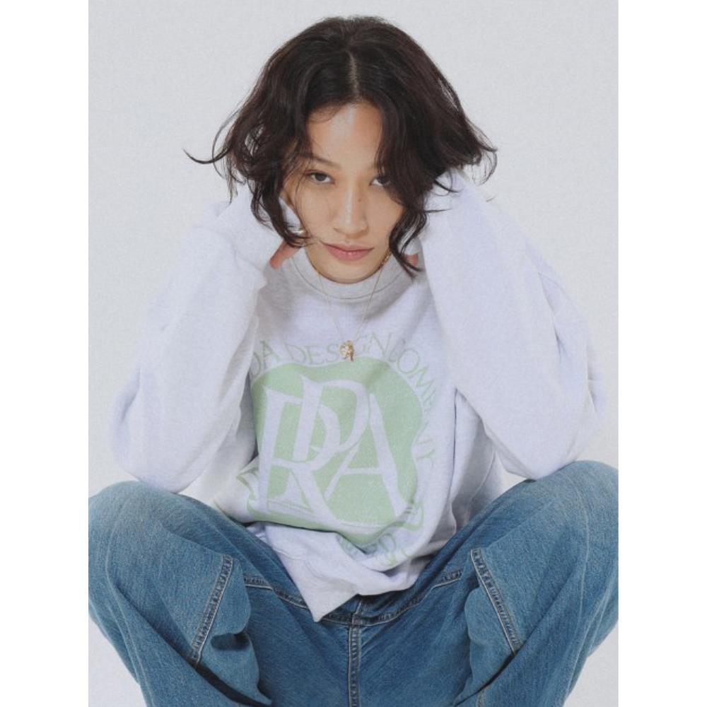 PRENDA ROUND LOGO CREWNECK SWEATSHIRT HEATHER GRAY PPTOA