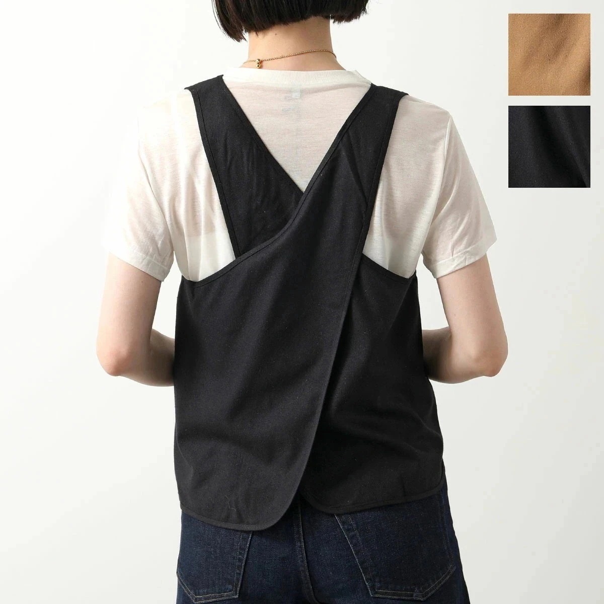 BASERANGE ベースレンジ エプロントップス APRON TOP TOAP WS 000 レディース タンクトップ ノースリーブ シルク セットアップ可能 【mega】