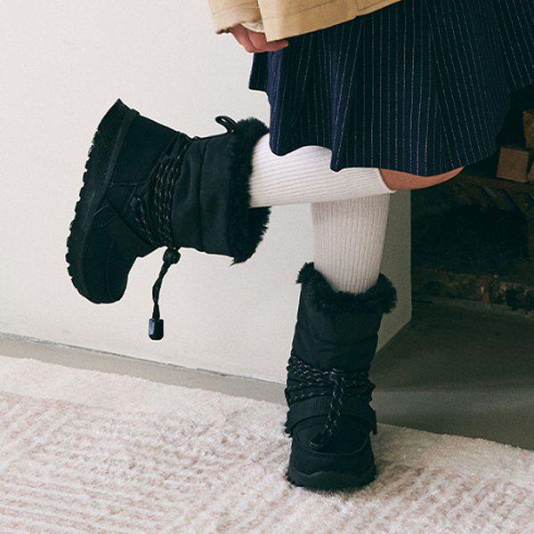 ブーツ ジュニア/女性 モントリオール パディング ファーブーツ EL4W212BLK