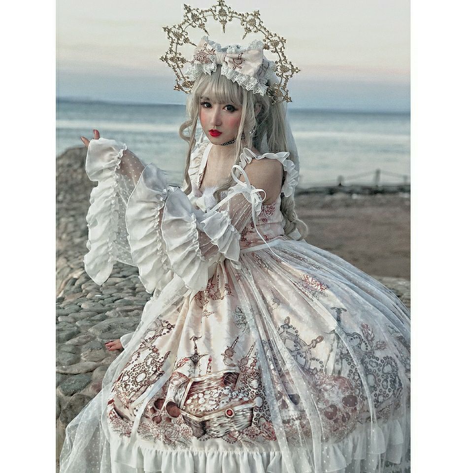秋の新作 lolita 華麗なるプリンセス 航海 宝物 JSK シフォンワンピース