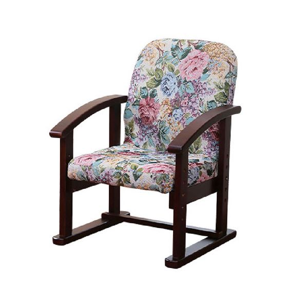 谷村実業 立ち座りらくらく座椅子 ハイタイプ リクライニング ゴブラン(花柄) TAN-100H-GOB