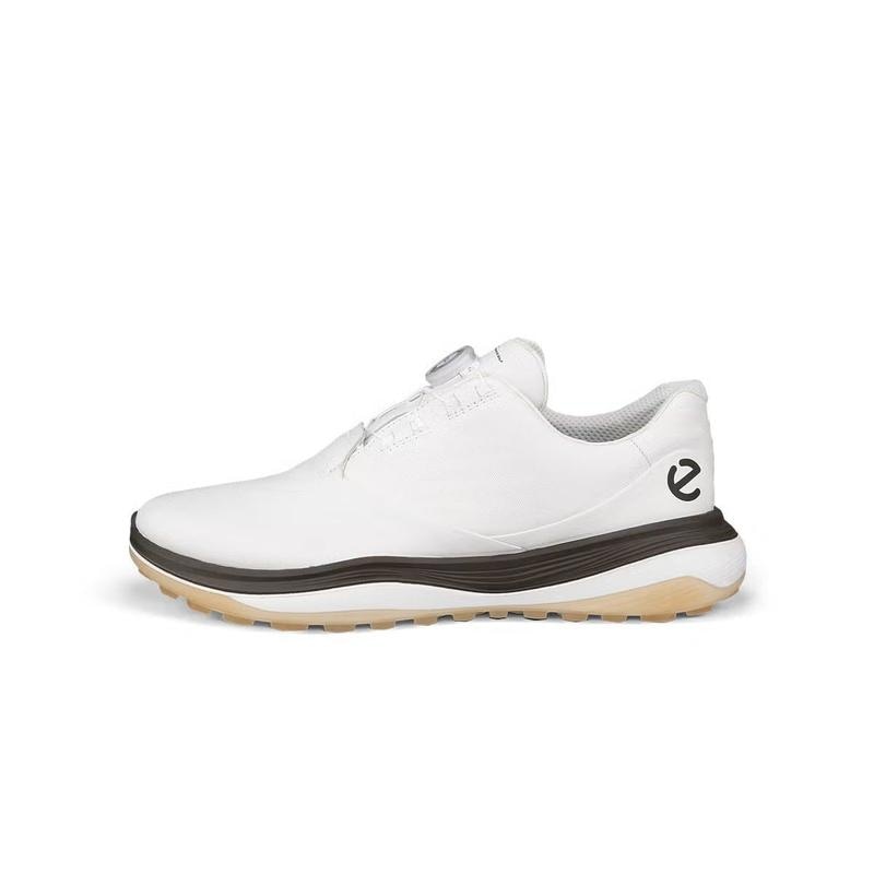 男性ゴルフシューズ スパイクレス ホワイト レザー BOA 練習シューズ 2025FW