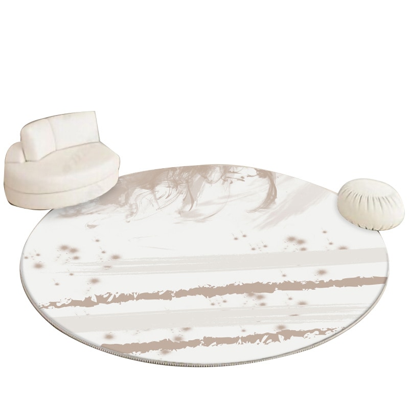 カシミヤの円形カーペットをシンプルに模倣した寝室厚手ベッドサイドソファティーカーペットストライプフローリング窓用床マット直径160cm 5,110円