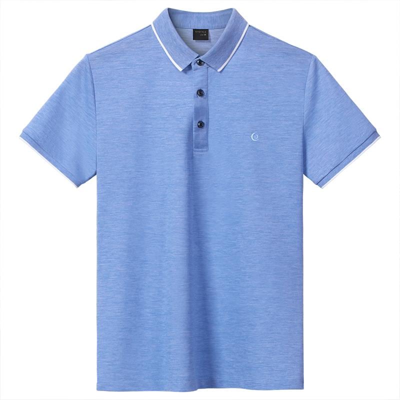 ポロシャツ ゴルフ メンズ 夏 半袖 Tシャツ シルケット コットン ハイエンド 半袖 Tシャツ 夏服 スリムフィット シルクコットン カジュアル