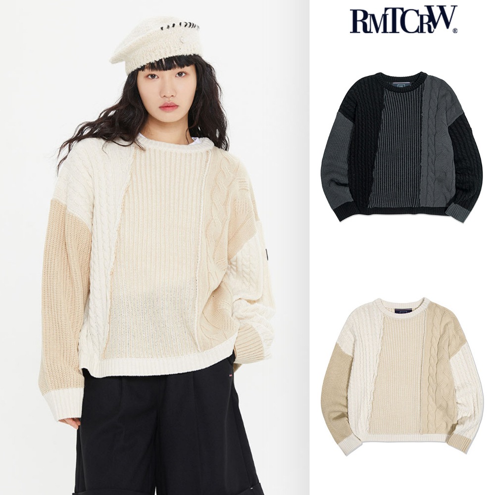 【ROMANTIC CROWN】 TONE ON TONE MIX KNIT