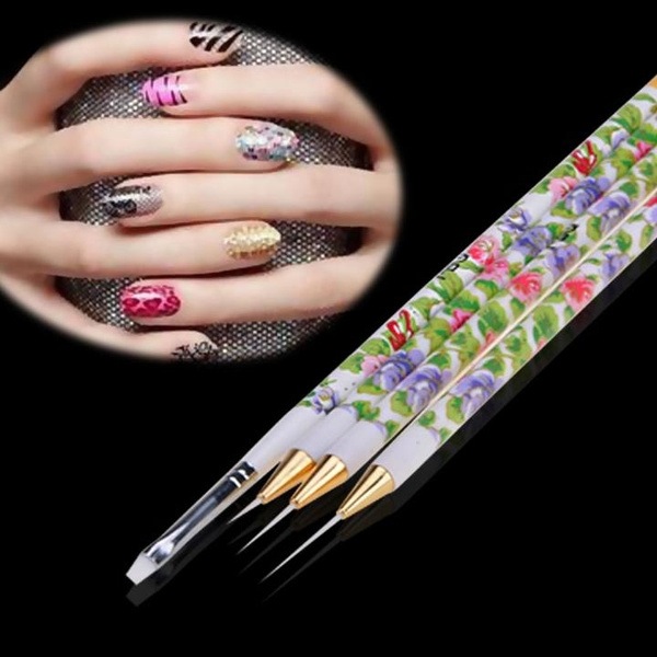 2015 Floral Pattern ネット限定 4 【新作入荷!!】 pcs Nail Art Design DIY Set Striping Pen Brush Drawing Manicure Painting Colo