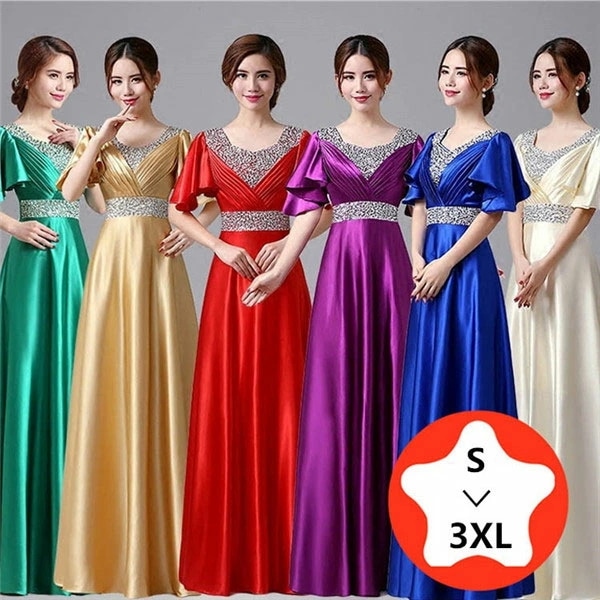 演奏会ドレス ロング 演奏会 ピアノ 発表会ドレス パーティー 大きいサイズ ファスナー カラードレス Aライン 袖付き 20代 30代 40代 コンサート 赤 金色 シャンパン 緑 サファイア 紫S