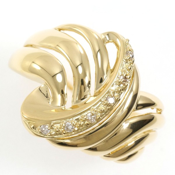 K18 18金 YG リング 指輪 10.5号 ダイヤ 0.04 ジュエリー 中古