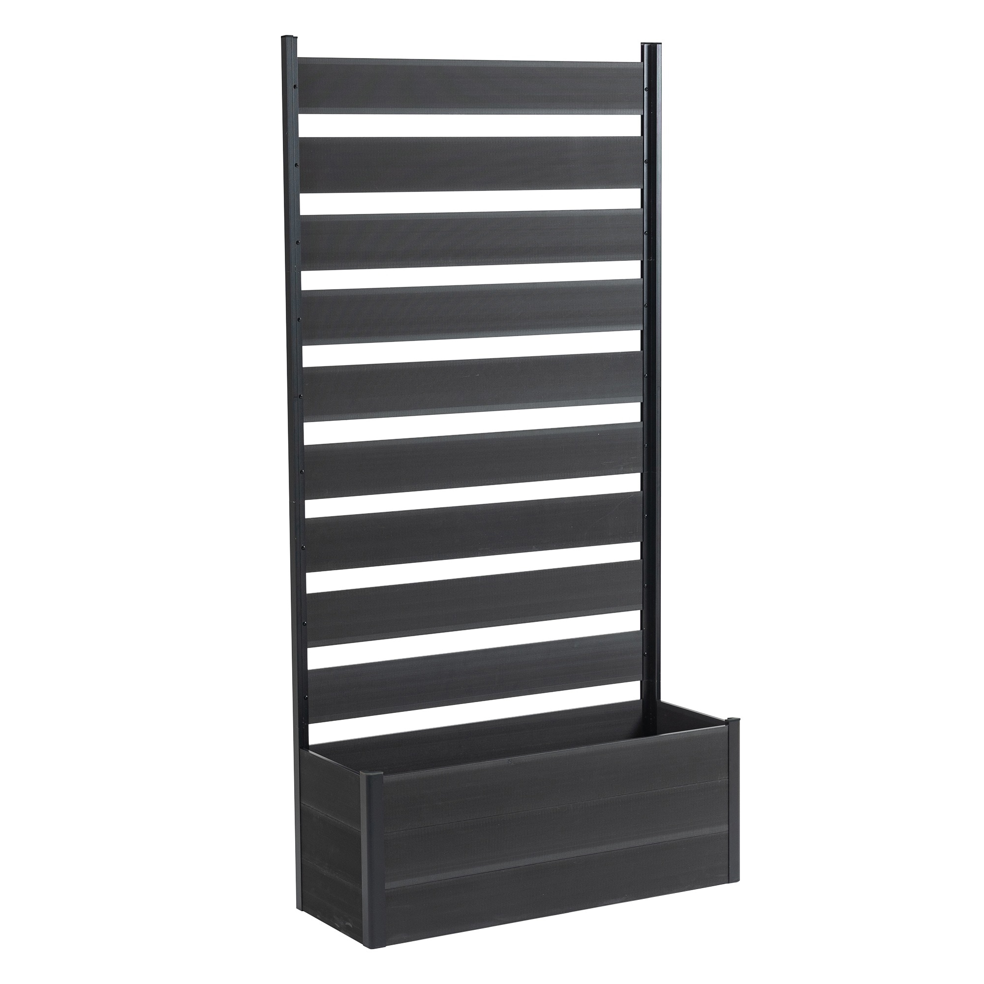 【国内出荷 - 3日配達】【ダークグレー 90×180cm】ウッドフェンス 目隠し フェンス ウッド 木製 人工木 ボーダーフェンス プランターフェンス ラティス ハイタイプ 180 ガーデンフェンス