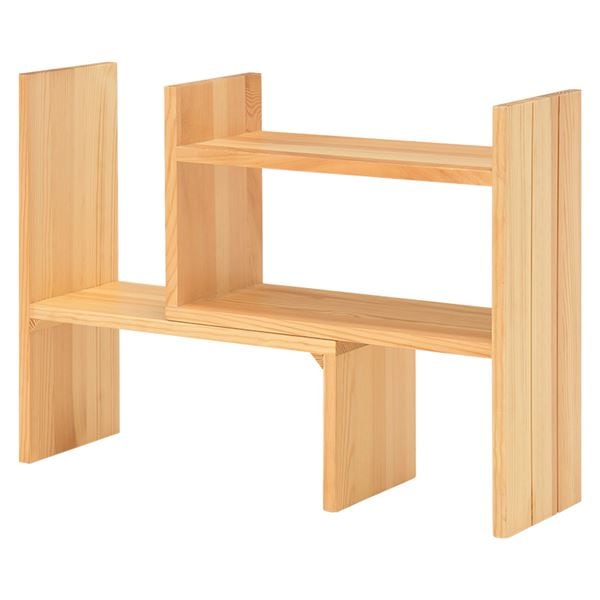 伸縮ラック/スパイスラック 約幅4075.5x奥行16x高さ41cm ナチュラル 天然木 完成品