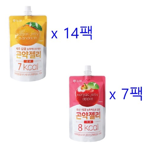 農協食品こんにゃくゼリー柑橘類150g 7パックx2 +リンゴ150g 7パックx1