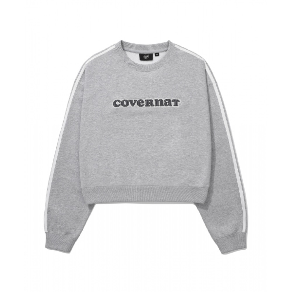 COVERNAT 女性用クーパーロゴ裏地付きスウェットシャツメランジグレー