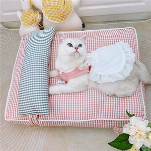 ペットクッション 犬 猫 ベッド INS 韓国ファッション 可愛い 四季適用 ペットベッド 寝床 ペットソファ 洗える