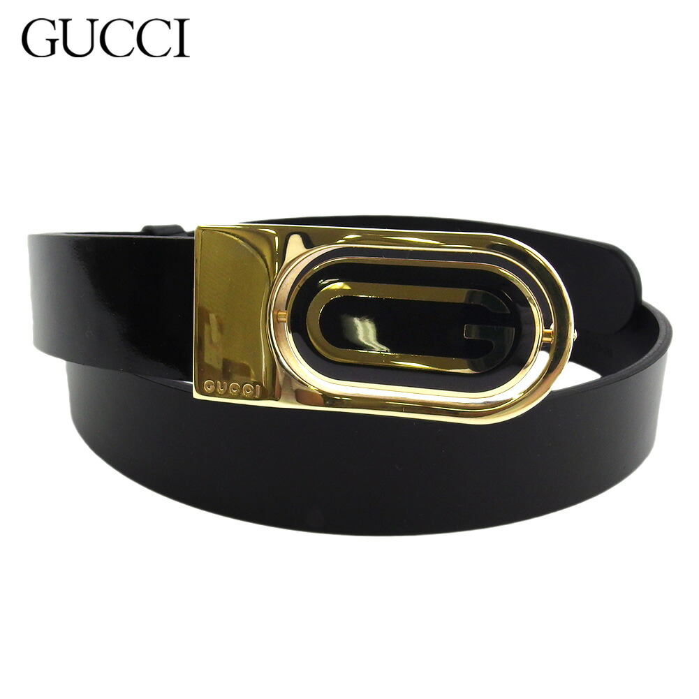 GUCCI レザー ベルト ゴールドバックル 65/26 グッチ レザー ゴールド金具 ベルト 表記65/26 レディース
