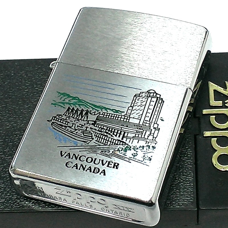 ZIPPO ライター カナダ製 1998年製 バンクーバー ビンテージ オンタリオ製 廃盤 レアジッポ 珍しい ヴィンテージ 絶版 未使用品 シルバーサテン かっこいい メンズ おしゃれ プレゼント