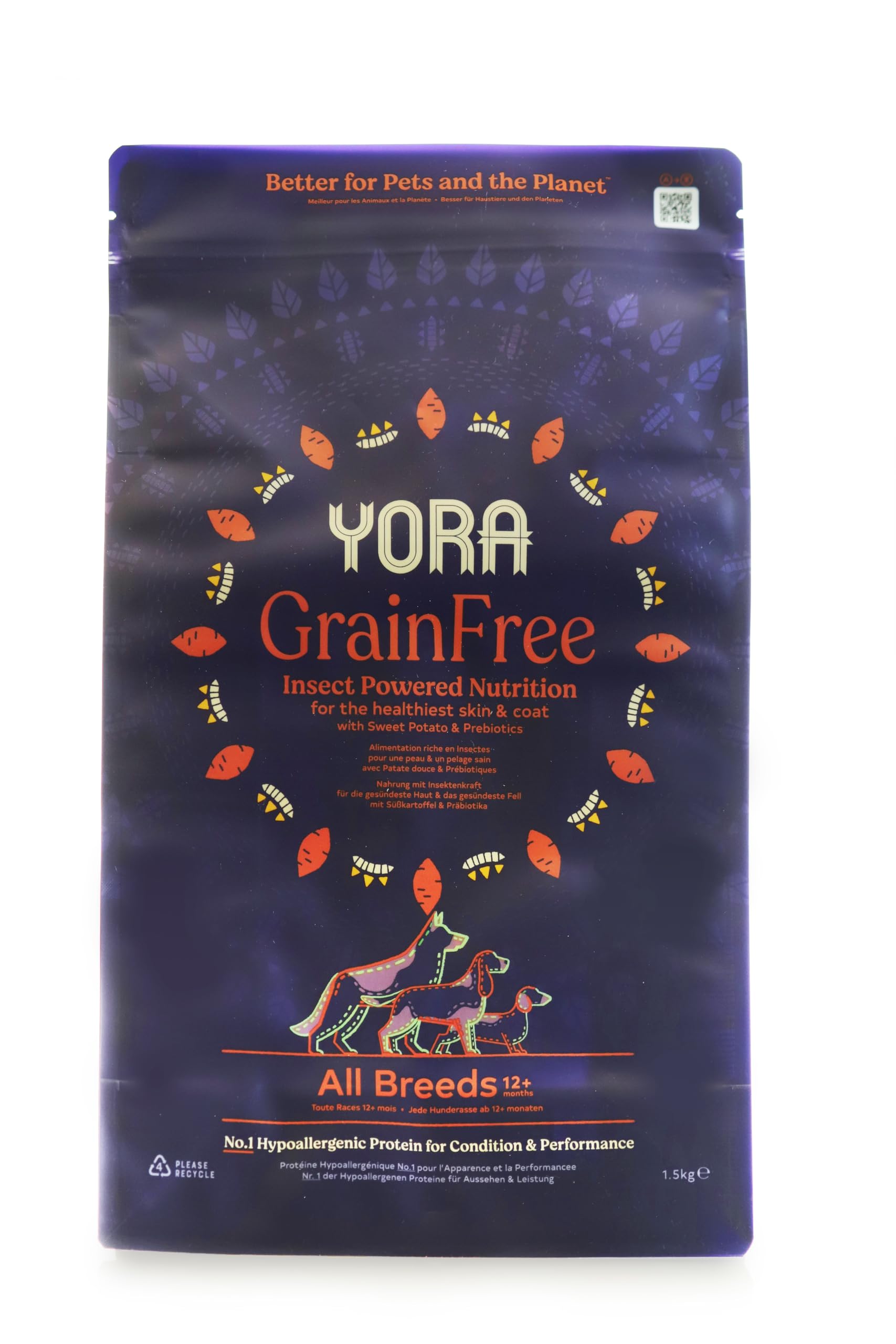 ヨラ ドッグフード (1.5kg) 全犬種・1歳～ 食物アレルギーに配慮 低アレルゲン【着色料・香料不使用 グレインフリー 昆虫】YORA YDF