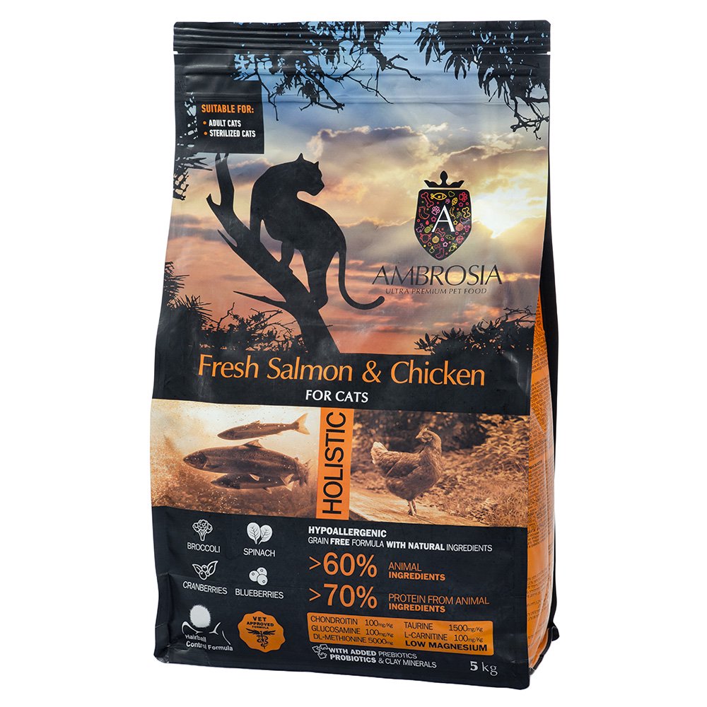 キャットフード　アンブロシア　猫　サーモン＆チキン　５ｋｇ　ドライ　ＡＭＢＲＯＳＩＡ　ＣＲＣ35―15―99―00―00