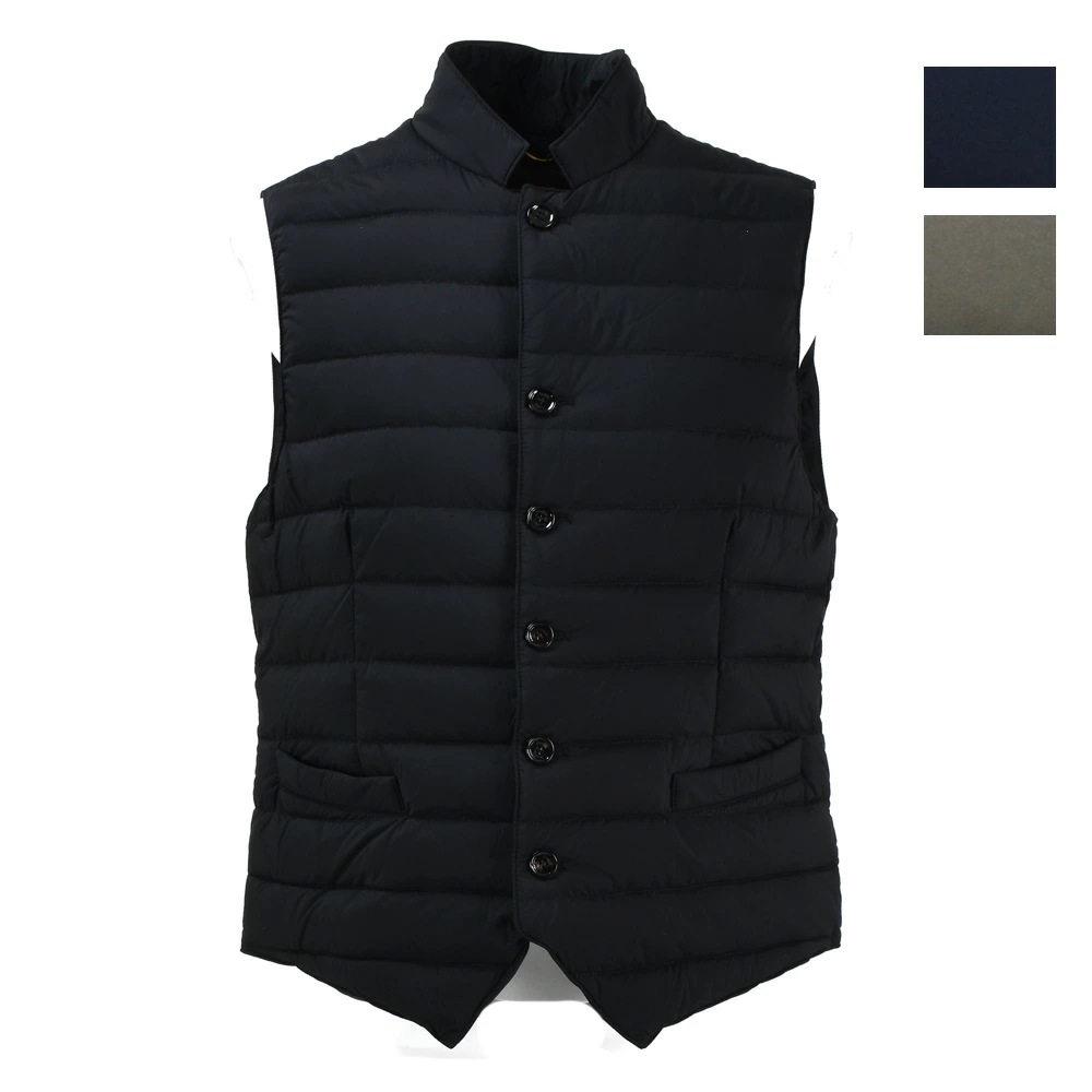 ムーレー ダウンベスト メンズ シドニー グースダウン ジレ ナイロン ストレッチ ブラック ダークブルー カーキ系 MooRER SIDNEY-S3【送料無料】[moorer-sidneys3]