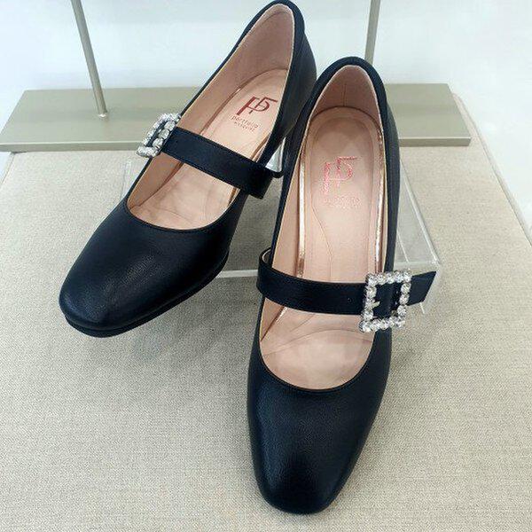 女性用 履きやすい メリージェーン クッション セミフォーマル シューズPFDSHP752BK_CC