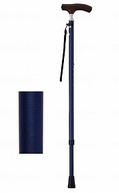 ウェルファン 夢ライフステッキ スリムネック伸縮スリムタイプ（無地） ネイビー ギフトボックス仕様 009731