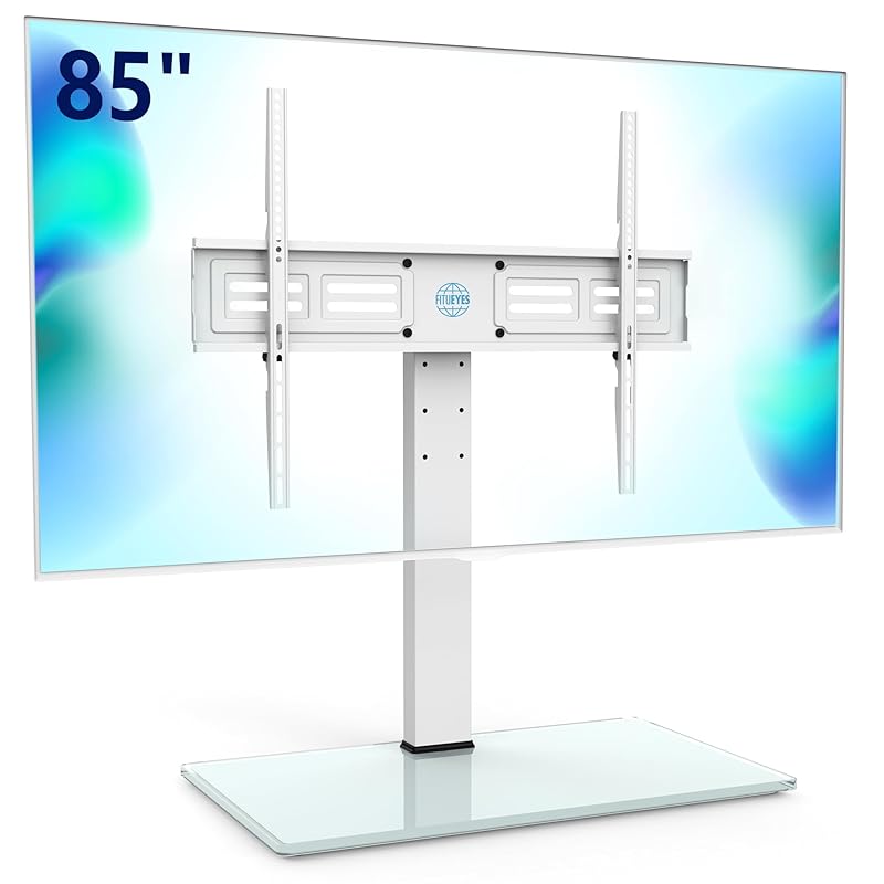 FITUEYES テレビスタンド 50～85インチ対応 壁寄せテレビスタンド 大型テレビ台 高さ調節可能 首振り可能 大型テレビ向け TT107003GW