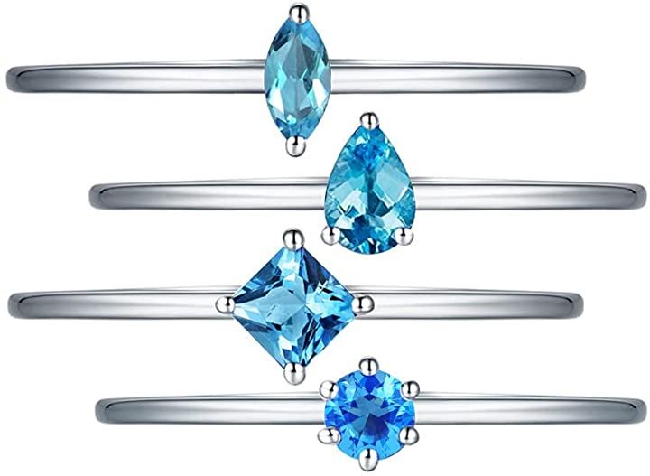 4点セットリング シルバー925 指輪 レディース 人工石