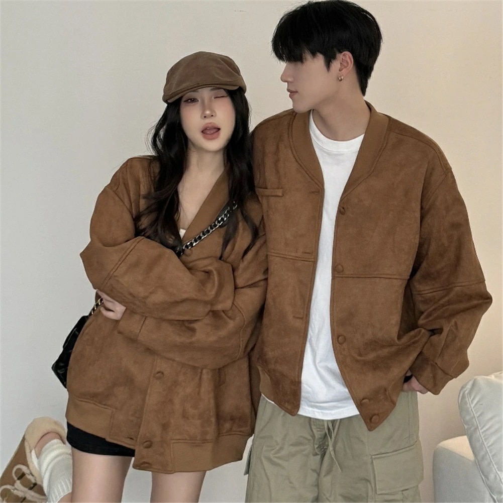 ペアルック アウター レディース 無地 Vネック カジュアル ペアルック カップル お揃い 服 トップス クリスマス プレゼント リンクコーデ ペア カップル ペアルック ブランド コーデ メンズ ブ